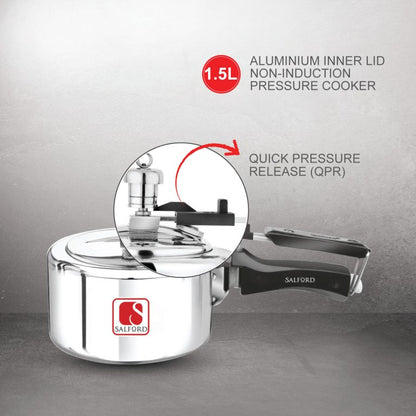 Salford  Non Induction Aluminium Pressure Cooker | Silver