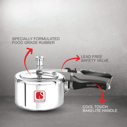 Salford  Non Induction Aluminium Pressure Cooker | Silver