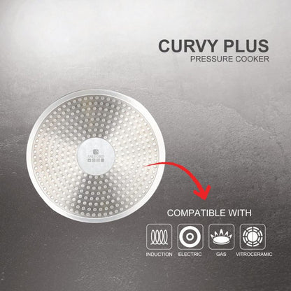 Salford Curvy Plus Aluminium Pressure Cooker | Silver, 2L