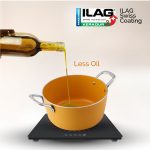 Salford Forged Ceramic Non-stick Casserole with Glass Lid | Mustard Yellow, 24 cm