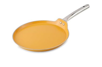 Salford Forged Ceramic Non-stick Dosa Tava | Mustard Yellow