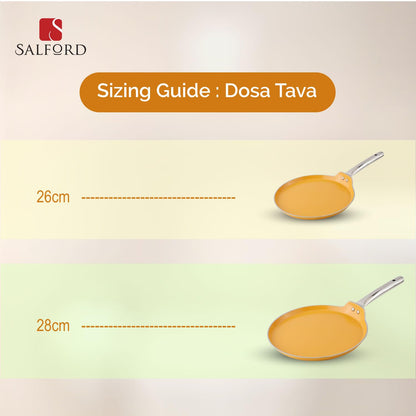 Salford Forged Ceramic Non-stick Dosa Tava | Mustard Yellow