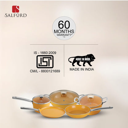 Salford Forged Ceramic Non-stick Dosa Tava | Mustard Yellow