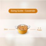 Salford Forged Ceramic Non-stick Casserole with Glass Lid | Mustard Yellow, 24 cm