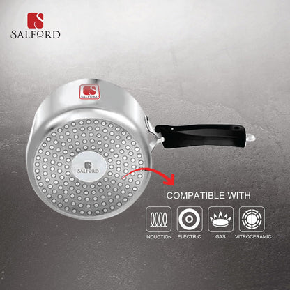Salford Mini 1L Aluminium Pressure Cooker | Silver, 1L