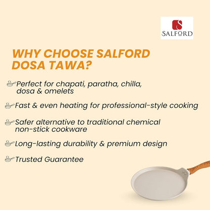 Salford Forged Non-stick Dosa Tava | White Spatter