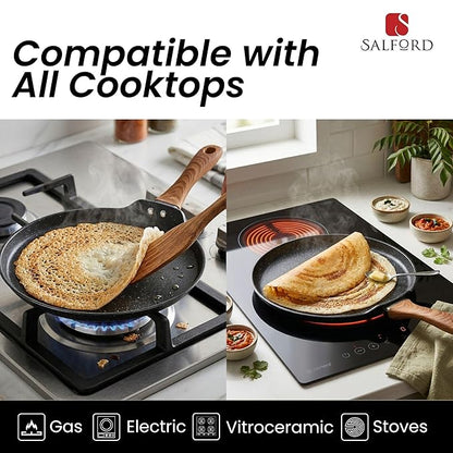 Salford Forged Non-stick Dosa Tava | Black Marble