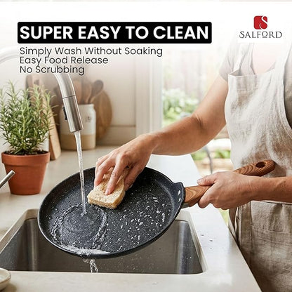 Salford Forged Non-stick Dosa Tava | Black Marble