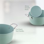 Salford Forged Ceramic Non-stick Casserole with Glass Lid | Green, 24 cm