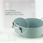 Salford Forged Ceramic Non-stick Casserole with Glass Lid | Green, 24 cm