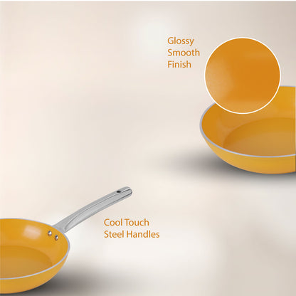 Salford Forged Ceramic Non-stick Frypan | Mustard Yellow, 24 cm