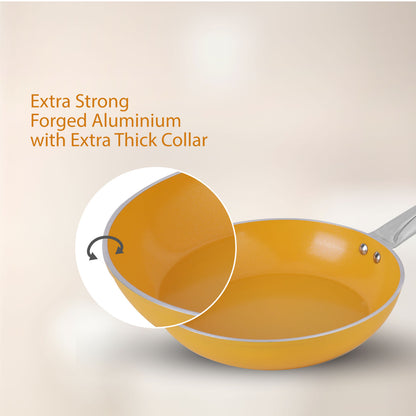 Salford Forged Ceramic Non-stick Frypan | Mustard Yellow, 24 cm