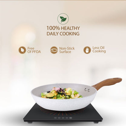 Salford Forged Non-stick Frypan & Tava | White Spatter, Set of 2