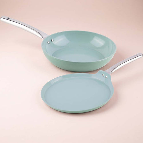 Salford Ceramic Forged Non-stick Frypan & Tava | Green, Set of 2