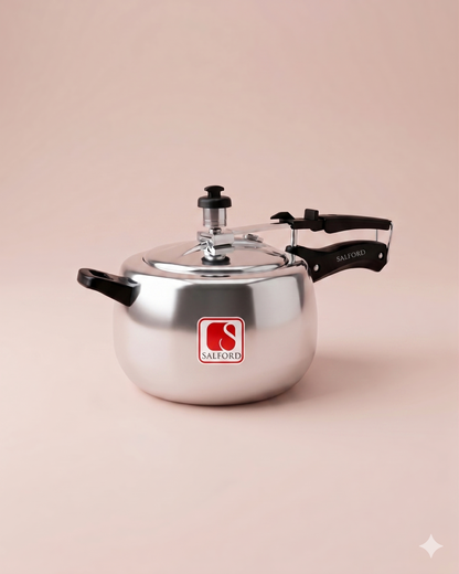 Salford Curvy Plus Aluminium Pressure Cooker | Silver, 2L
