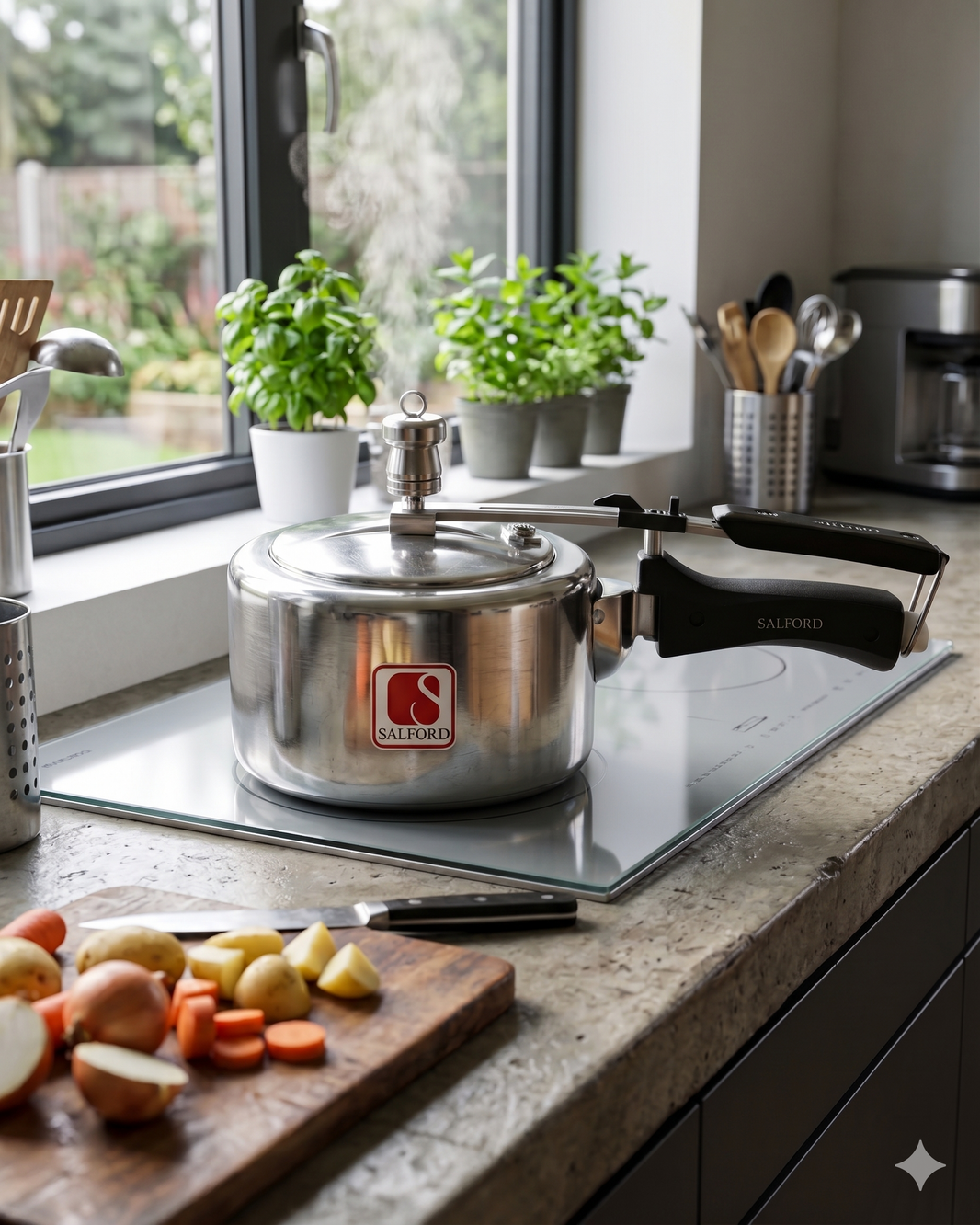 Salford  Non Induction Aluminium Pressure Cooker | Silver