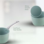 Salford Forged Ceramic Non-stick Saucepan with Glass Lid | Green, 16 cm