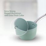 Salford Forged Ceramic Non-stick Saucepan with Glass Lid | Green, 16 cm