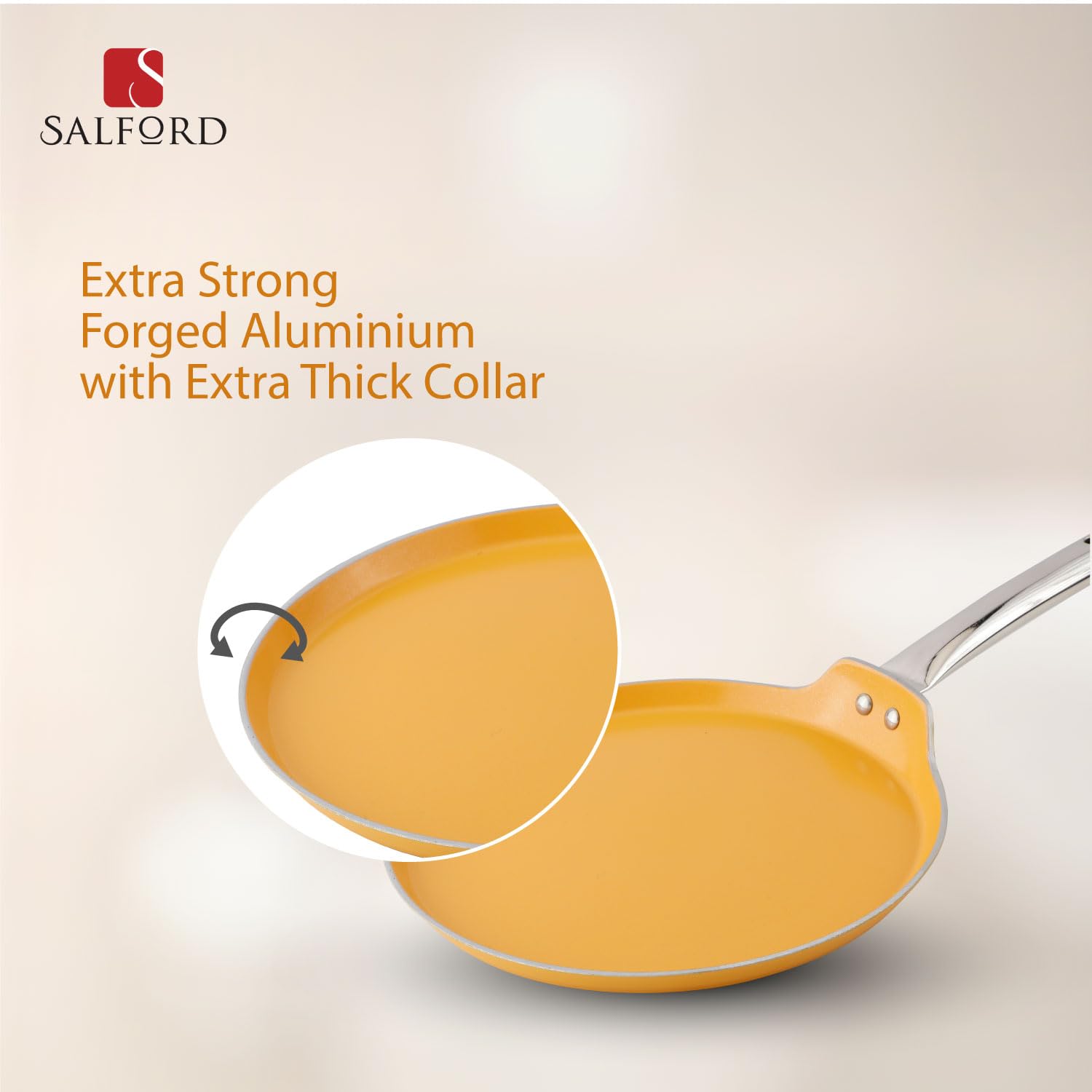 Salford Forged Ceramic Non-stick Dosa Tava made with extra strong forged aluminium body