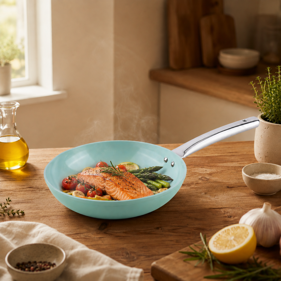 Salford Forged Ceramic Non-stick Frypan | Green, 24 cm