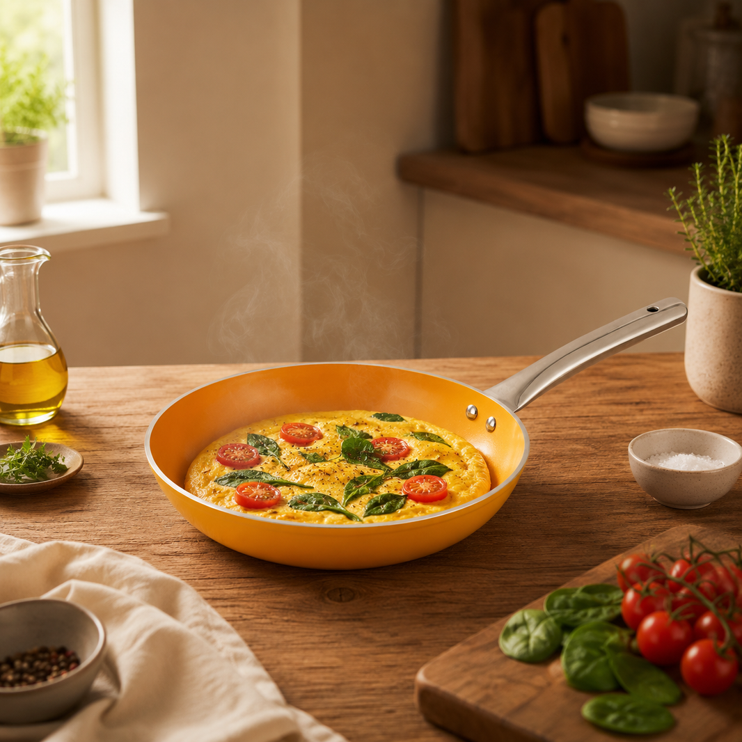 Salford Forged Ceramic Non-stick Frypan | Mustard Yellow, 24 cm