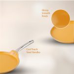 Salford Ceramic Forged Non-stick Frypan & Tava | Mustard Yellow, Set of 2