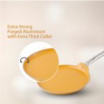 Salford Ceramic Forged Non-stick Frypan & Tava | Mustard Yellow, Set of 2