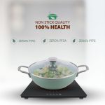 Salford Forged Ceramic Non-stick Kadai with Glass Lid