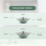 Salford Forged Ceramic Non-stick Kadai with Glass Lid